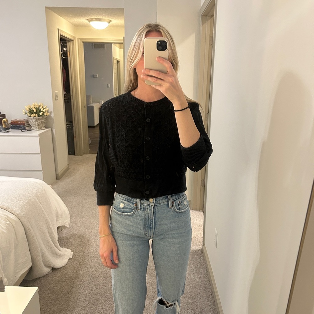 Elegant Black Cardigan Sweater